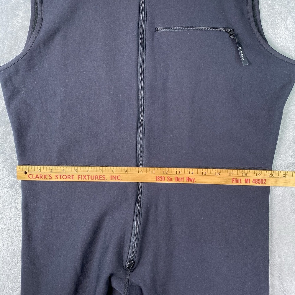 SIMMS Bibs Mens Sz XL Black Fleece Midlayer Fly Fishing Under Wader Base Stirrup - Picture 15 of 16